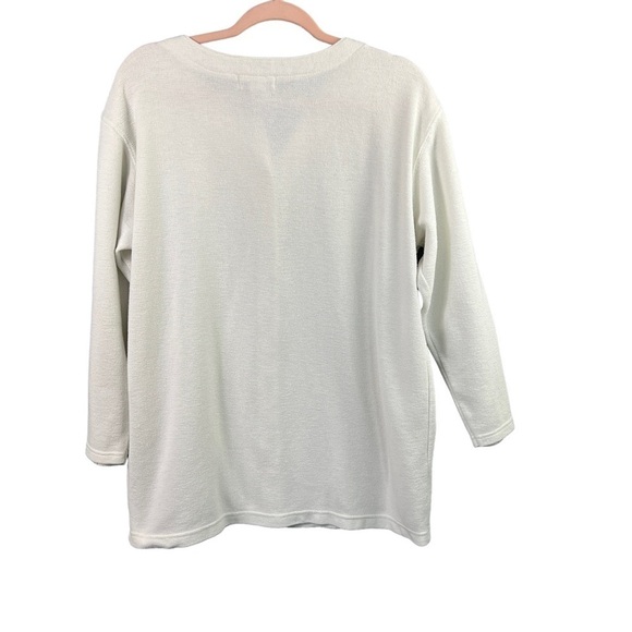 Express Tricot Cardigan Women's Medium Button Up Long Sleeve White Vintage - Picture 2 of 7